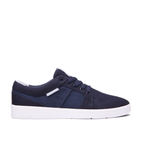 Supra Mens INETO Navy/white Low Top Shoes | CA-28931